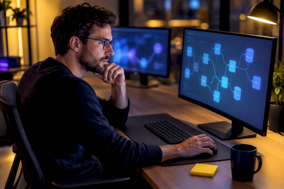 Die zentrale Datenpipeline wird am Monitor überprüft